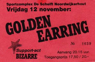 Golden Earring show ticket#1639 November 12 1982 Noordwijkerhout - De Schelft